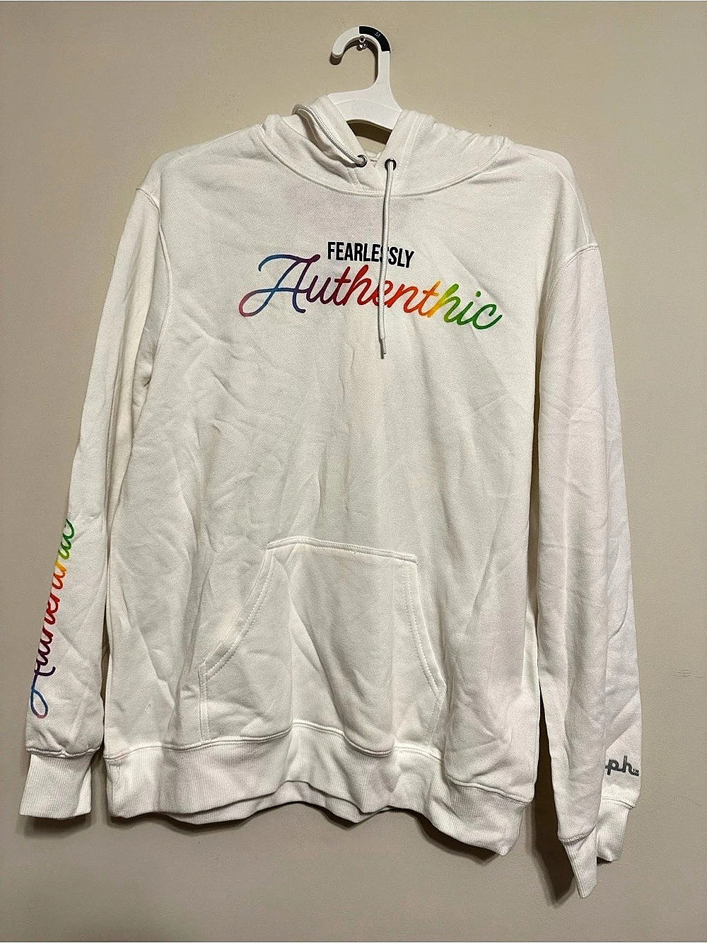 The Phluid Project Pride Authentic Hoodie Pride Hoodie in White Size Medium NWT